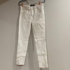 Mid Rise Ankle Legging White Jeans